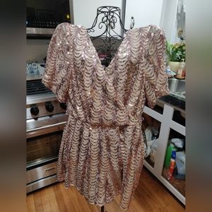 Charlotte Russe Rose Gold Sequin Romper